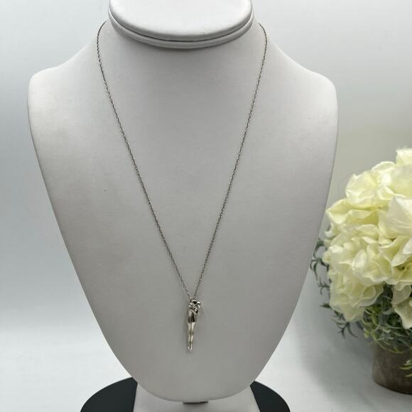 KIM Signed Sterling Wedding Necklace Lovers Embrace Infinity Pendant Adam Eve - Picture 2 of 16